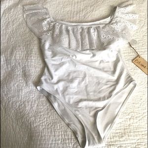 NWT cabana delSol white one piece swimsuit